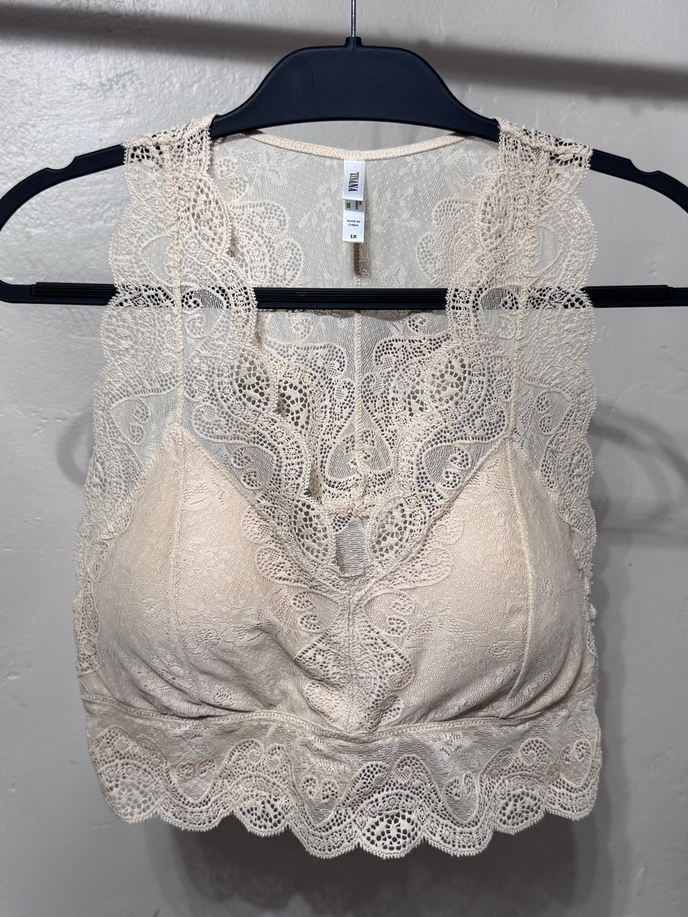 Racerback Lace Bralette in Light Cream
